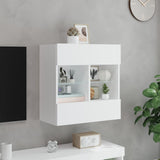 TV Wall Cabinet with LED Lights White 58.5x30x60.5 cm 837092