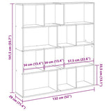 Book Cabinet Concrete Grey 132x29x141.5 cm Engineered Wood 3310310