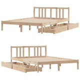 Bed Frame without Mattress 135x190 cm Double Solid Wood Pine 3301626