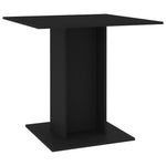 ZNTS Dining Table Black 80x80x75 cm Engineered Wood 800253