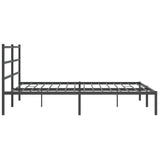 Metal Bed Frame without Mattress with Headboard Black 193x203cm 355371