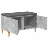 Hall Bench with Cushion with Door Concrete Grey 80 x 38 x 46 cm 891531