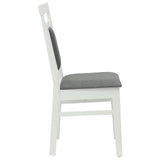 Dining Chair 2 pcs White and Grey Solid Rubber Wood 42020505