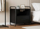 Hanging Bedside Cabinet Black Oak 40 x 30 x 60 cm 8013566
