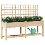 Garden Planter Beige 203.5 x 54 x 152.5 cm Solid fir wood 42006573