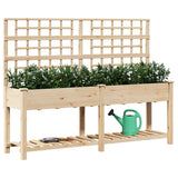 Garden Planter Beige 203.5 x 54 x 152.5 cm Solid fir wood 42006573