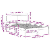 Bed Frame with Headboard White 120 x 200 cm Solid Pine Wood 872108