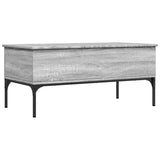 Coffee Table Grey Sonoma 100x50x45 cm Engineered Wood and Metal 845414