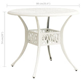 Garden Table White 90x90x74 cm Cast Aluminium 315587