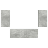 TV Wall Cabinet Set 4 pcs Concrete Grey Engineered Wood 3408910