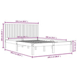 Bed Frame without Mattress Black 200x200 cm Solid Wood Pine 3104437