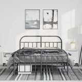 Metal Bed Frame without Mattress with Footboard Black 150x200cm 353655