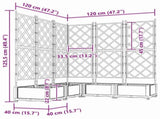 Garden Planter 5 pcs Brown 120 x 120 x 125.5 cm PP 42002819