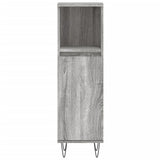 Bathroom Cabinet Grey Sonoma 30x30x100 cm Engineered Wood 831562