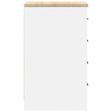 Garage Storage Cabinet White 30x51x85 cm Solid Wood Pine 860580