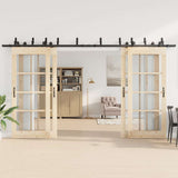 Sliding Door Hardware Kit 400 cm Steel Black 3295750