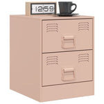 ZNTS Bedside Cabinets 2 pcs Pink 34.5x39x44 cm Steel 841622