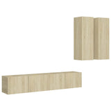 4 Piece TV Cabinet Set Sonoma Oak Engineered Wood 3079001