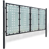 Black Single Door Fence Gate 300x125 cm 141692