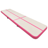 Inflatable Gymnastics Mat with Pump 800x100x20 cm PVC Pink 92691