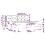Bed Frame with Mattress Dark Grey 180 x 200 cm Velvet 3415260