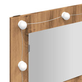 ZNTS Mirror Cabinet with LED Artisan Oak 90x31.5x62 cm 857006