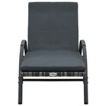 Sun Loungers with Table Poly Rattan Anthracite 47750