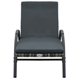 Sun Loungers with Table Poly Rattan Anthracite 47750