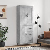 Highboard Concrete Grey 69.5x34x180 cm Engineered Wood 3200037