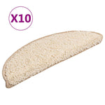 Stair Mats 10 pcs 56x17x3 cm Cream Half Round 149791