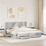 Bed Frame Concrete Grey 180 x 200 cm Engineered Wood 3412752