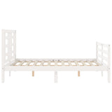 Bed Frame without Mattress White 140x200 cm Solid Wood 3194702