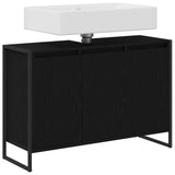 Bathroom Cabinet Black Oak 90 x 30 x 60 cm Engineered Wood 886480