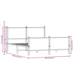 Metal Bed Frame without Mattress Sonoma Oak 140x190 cm 3301360