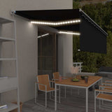 Manual Awning with Solar LED 5 x 3 m Anthracite 100% Polyester 3069344