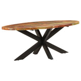 321676 Dining Table Oval 200x100x75 cm Solid Reclaimed Wood