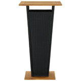 ZNTS Bar Table Black 60x60x110 cm Poly Rattan and Solid Acacia Wood 313463