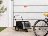Pet Bike Trailer Grey and Black 54.5 x 120 x 161 cm 93846