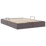 Storage Bed with Mattress Grey 140 x 190 cm Faux leather 3369947