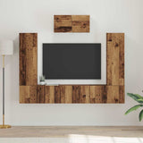 TV Cabinet Set Wall-mounted 7 pcs Old Wood Engineered Wood 3393135
