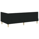Corner Bed Frame Black 90 x 200 cm Fabric and Engineered wood 42016191