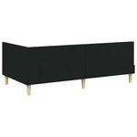 Corner Bed Frame Black 100 x 200 cm Fabric and Engineered wood 42016199