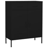 Storage Cabinet Black Steel Medium Height-Adjustable Shelves 336160