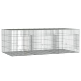 3-Panel Rabbit Cage 163x79x54 cm Galvanised Iron 171569