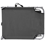 Folding Sun Lounger with Canopy Steel Grey 44291
