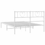 Metal Bed Frame without Mattress with Headboard White 135x190cm 355511