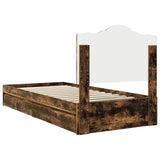 Storage Bed with Drawer Smoked Oak 100 x 200 cm Engineered Wood 3413538