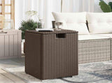 Propane Tank Cover Table Brown 40x40x60 cm Poly Rattan 366295