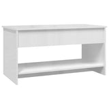 809653 Coffee Table High Gloss White 102x50x52,5 cm Engineered Wood