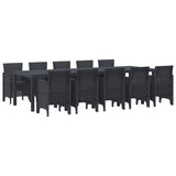 Garden Dining Set 11 pcs Anthracite Synthetic rattan 3378755